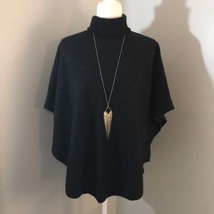 ANTONIO MELANI charcoal turtleneck poncho sweater